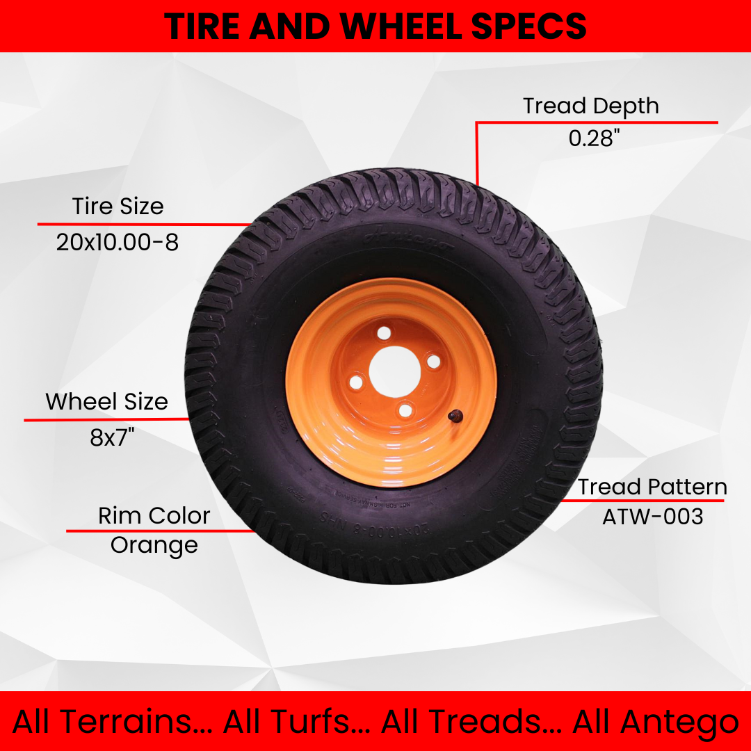 (Set of 2) 20x10.00-8 Tire & Wheel Assembly for Scag