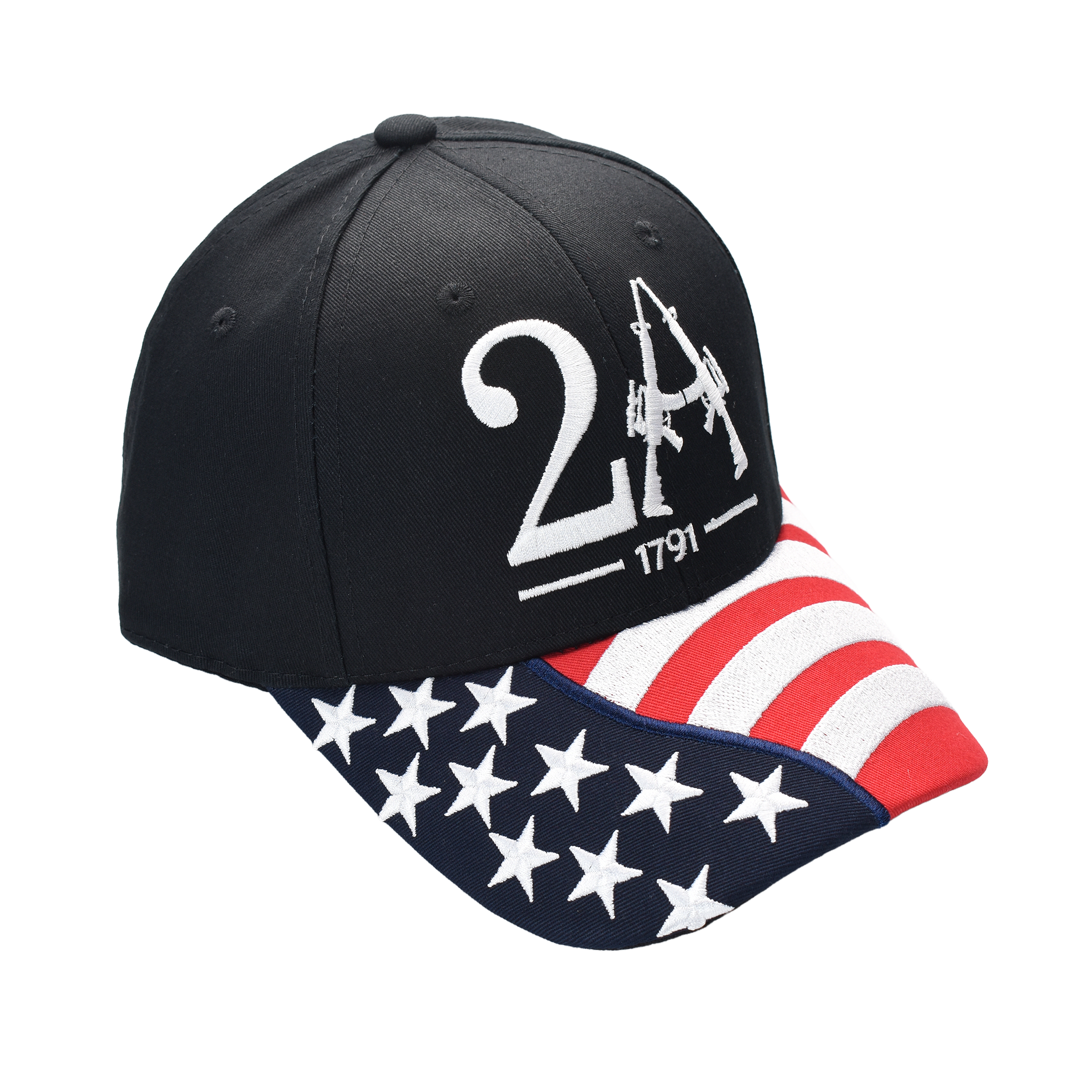 2A 1791 Cap – American Flag Bill Patriotic Cotton Twill Hat