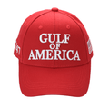 Gulf of America Cap – Red Cotton Twill Hat with Embroidered Front & Hook-and-Loop Adjustable Strap