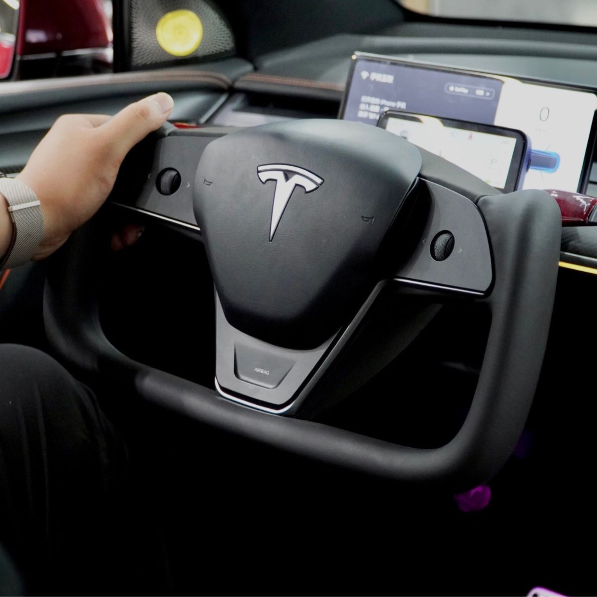 TESERY New Plaid Steering Wheel for Tesla Model 3 / Y